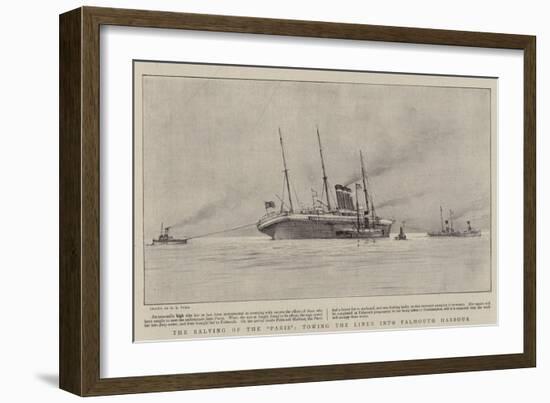 The Salving of the Paris, Towing the Liner into Falmouth Harbour-Henry Scott Tuke-Framed Giclee Print