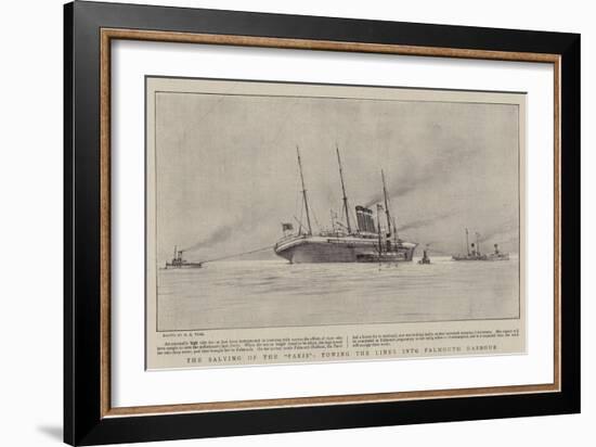 The Salving of the Paris, Towing the Liner into Falmouth Harbour-Henry Scott Tuke-Framed Giclee Print