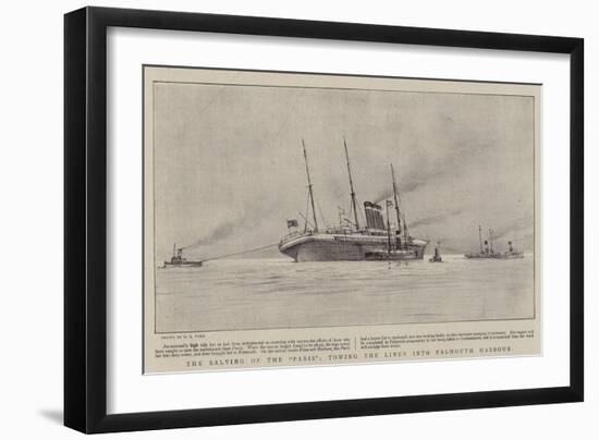 The Salving of the Paris, Towing the Liner into Falmouth Harbour-Henry Scott Tuke-Framed Giclee Print