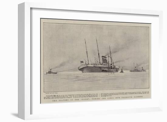 The Salving of the Paris, Towing the Liner into Falmouth Harbour-Henry Scott Tuke-Framed Giclee Print