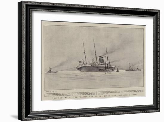 The Salving of the Paris, Towing the Liner into Falmouth Harbour-Henry Scott Tuke-Framed Giclee Print