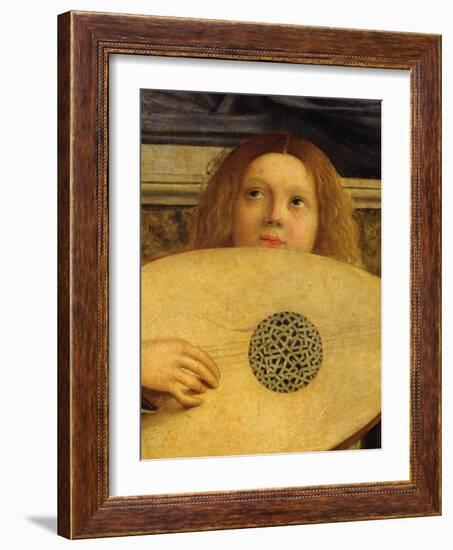 The San Giobbe Altarpiece, Detail of Angel Playing Music, c.1487-Giovanni Bellini-Framed Giclee Print