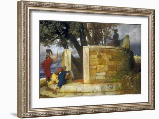 The Sanctuary of Hercules, 1884-Arnold Bocklin-Framed Giclee Print