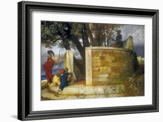 The Sanctuary of Hercules, 1884-Arnold Bocklin-Framed Giclee Print