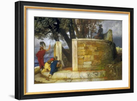 The Sanctuary of Hercules, 1884-Arnold Bocklin-Framed Giclee Print