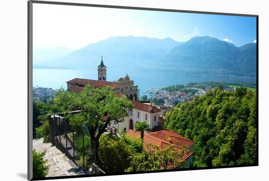 The sanctuary of Madonna del Sasso overlooking Locarno, Ticino, Switzerland, Europe-Rob Cousins-Mounted Photographic Print