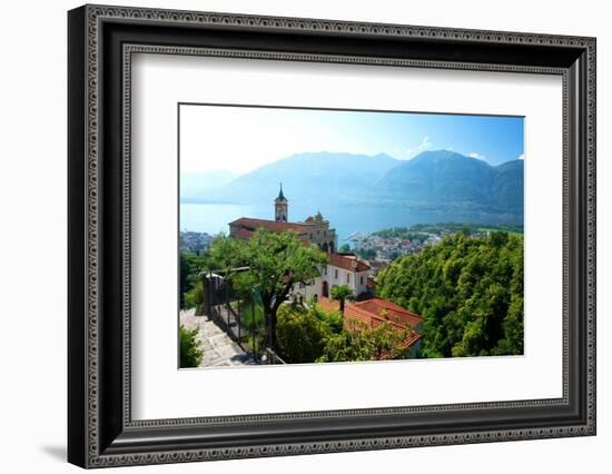 The sanctuary of Madonna del Sasso overlooking Locarno, Ticino, Switzerland, Europe-Rob Cousins-Framed Photographic Print