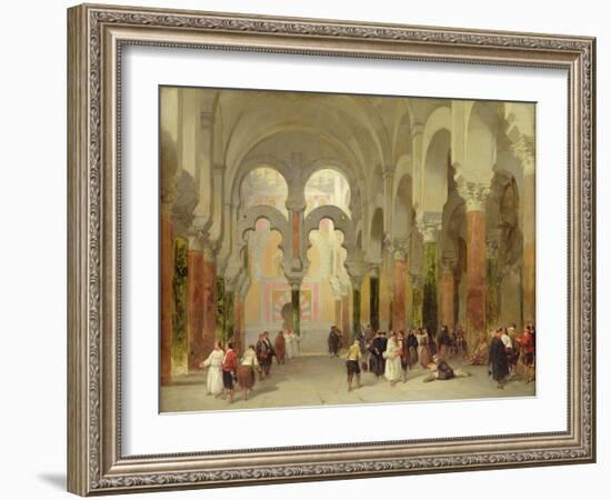 The Sanctuary of the Koran, Mosque at Cordoba, 1849 (Oil on Panel)-David Roberts-Framed Giclee Print