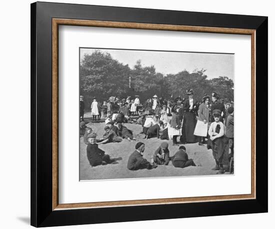 The sandpit, Victoria Park, London, c1900 (1901)-Unknown-Framed Photographic Print