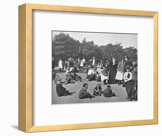 The sandpit, Victoria Park, London, c1900 (1901)-Unknown-Framed Photographic Print