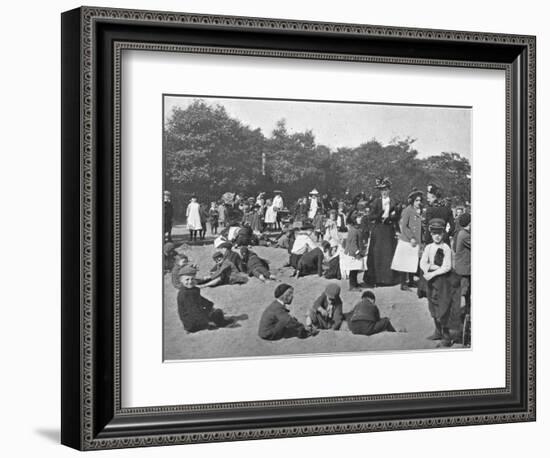 The sandpit, Victoria Park, London, c1900 (1901)-Unknown-Framed Photographic Print