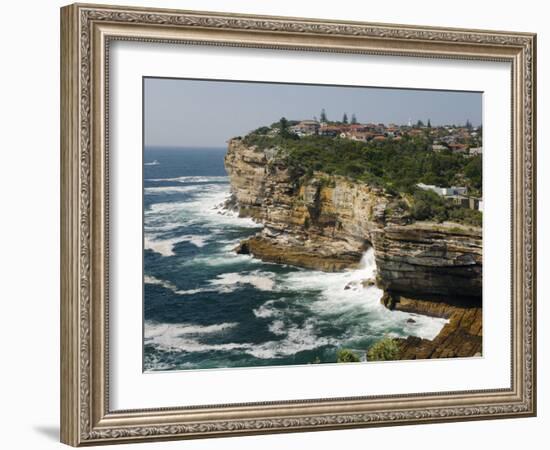 The Sandstone Cliffs of Gap - an Ocean Lookout Near the Entrance to Sydney Harbour, Australia-Andrew Watson-Framed Photographic Print