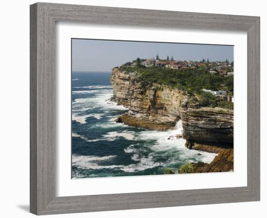 The Sandstone Cliffs of Gap - an Ocean Lookout Near the Entrance to Sydney Harbour, Australia-Andrew Watson-Framed Photographic Print