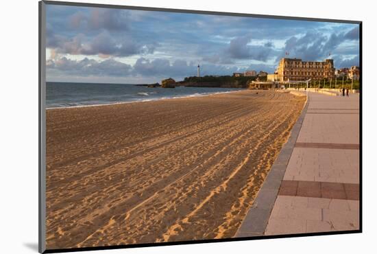 The Sandy Beach and Promenade in Biarritz, Pyrenees Atlantiques, Aquitaine, France, Europe-Martin Child-Mounted Photographic Print