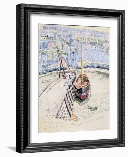 The 'Sans Pareil' in Brixham Harbour, c.1931-Dora Carrington-Framed Giclee Print