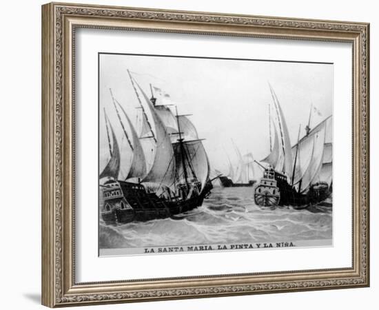 The Santa Maria, the Pinta and the Nina, (15th Centur), 1920S-null-Framed Giclee Print