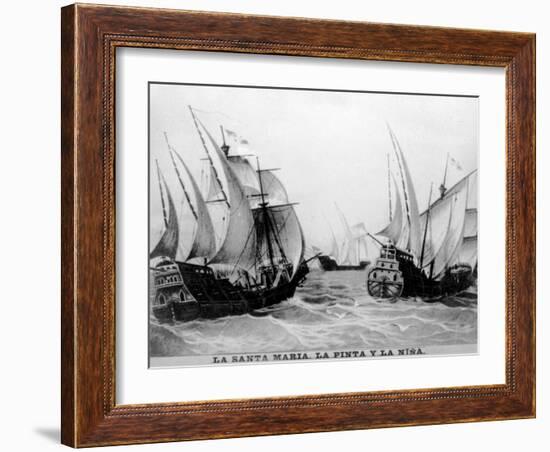 The Santa Maria, the Pinta and the Nina, (15th Centur), 1920S-null-Framed Giclee Print