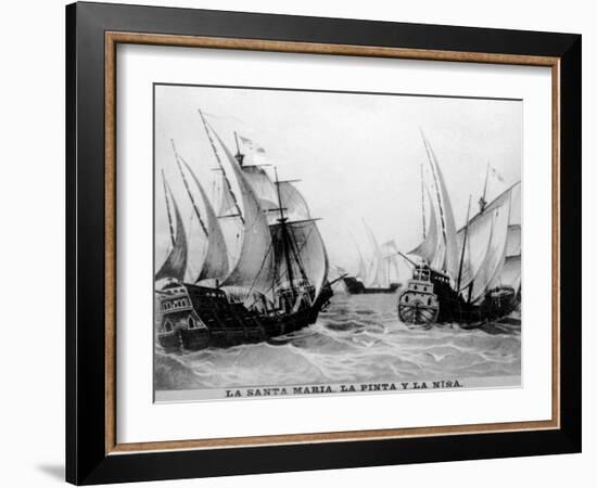 The Santa Maria, the Pinta and the Nina, (15th Centur), 1920S-null-Framed Giclee Print