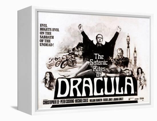 The Satanic Rites of Dracula, Christopher Lee, Peter Cushing, 1973-null-Framed Stretched Canvas