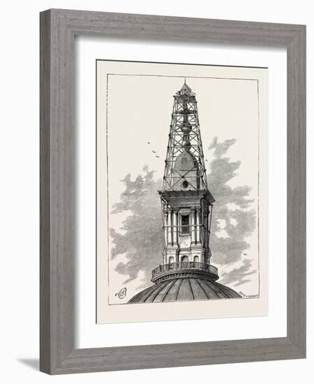 The Scaffolding and Observatory on St. Paul's in 1848 London-null-Framed Giclee Print