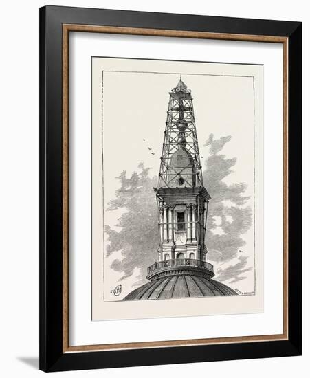 The Scaffolding and Observatory on St. Paul's in 1848 London-null-Framed Giclee Print