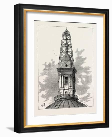 The Scaffolding and Observatory on St. Paul's in 1848 London-null-Framed Giclee Print