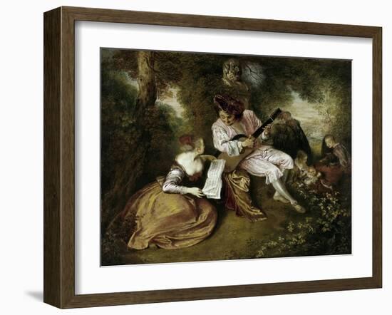 The Scale of Love, 1715-1718-Jean Antoine Watteau-Framed Art Print