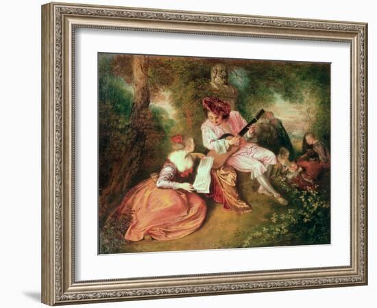 The Scale of Love, 1715-18-Jean Antoine Watteau-Framed Giclee Print