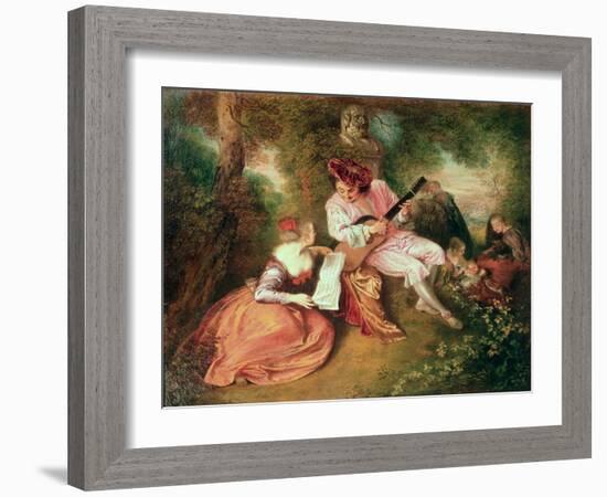 The Scale of Love, 1715-18-Jean Antoine Watteau-Framed Giclee Print