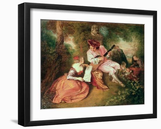 The Scale of Love, 1715-18-Jean Antoine Watteau-Framed Giclee Print