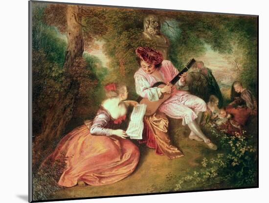 The Scale of Love, 1715-18-Jean Antoine Watteau-Mounted Giclee Print