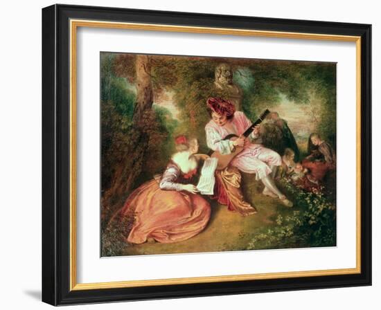 The Scale of Love, 1715-18-Jean Antoine Watteau-Framed Giclee Print