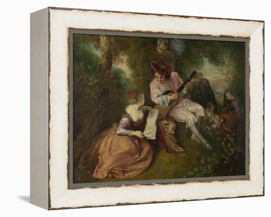 The Scale of Love (La Gamme D'Amou), 1715-1716-Jean Antoine Watteau-Framed Premier Image Canvas