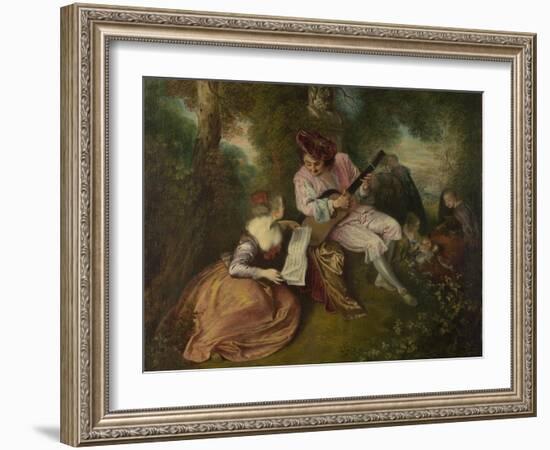 The Scale of Love (La Gamme D'Amou), 1715-1716-Jean Antoine Watteau-Framed Giclee Print