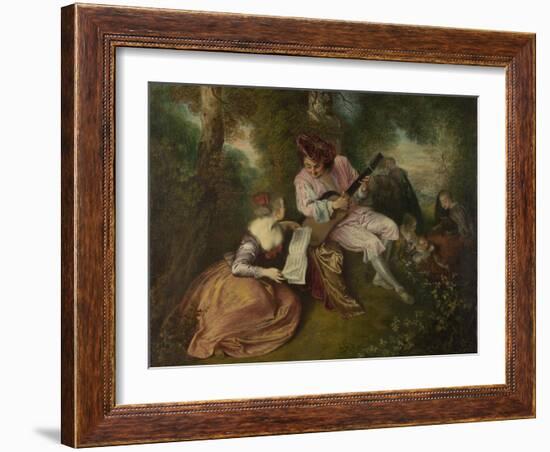 The Scale of Love (La Gamme D'Amou), 1715-1716-Jean Antoine Watteau-Framed Giclee Print