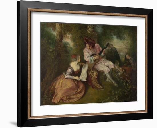 The Scale of Love (La Gamme D'Amou), 1715-1716-Jean Antoine Watteau-Framed Giclee Print