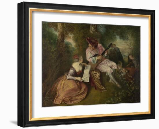 The Scale of Love (La Gamme D'Amou), 1715-1716-Jean Antoine Watteau-Framed Giclee Print