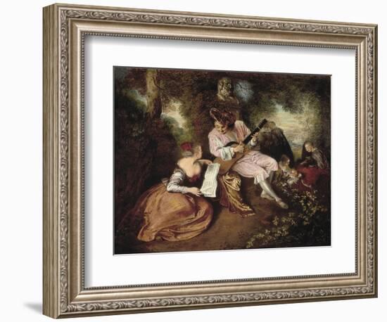 The Scale of Love-Jean Antoine Watteau-Framed Art Print