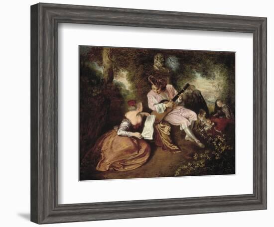 The Scale of Love-Jean Antoine Watteau-Framed Art Print