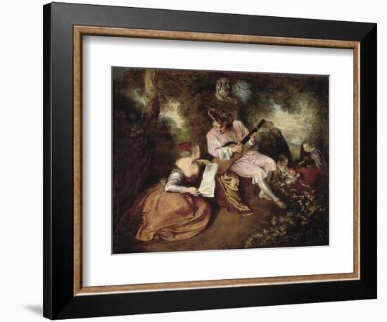 The Scale of Love-Jean Antoine Watteau-Framed Art Print