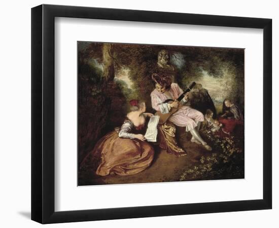 The Scale of Love-Jean Antoine Watteau-Framed Art Print