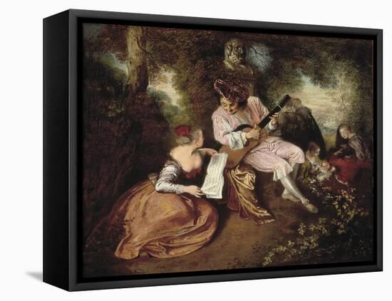 The Scale of Love-Jean Antoine Watteau-Framed Stretched Canvas