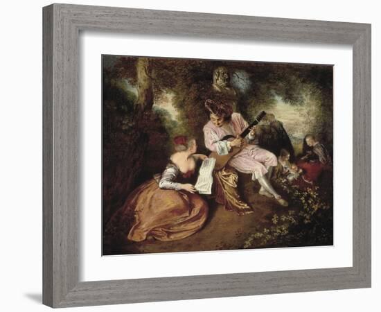 The Scale of Love-Jean Antoine Watteau-Framed Art Print