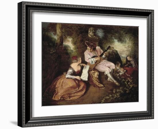 The Scale of Love-Jean Antoine Watteau-Framed Art Print