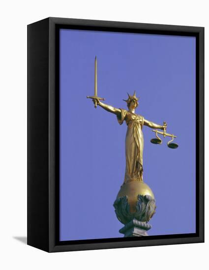 The Scales of Justice Above the Old Bailey Law Courts, Inns of Court, London, England, UK-Walter Rawlings-Framed Premier Image Canvas