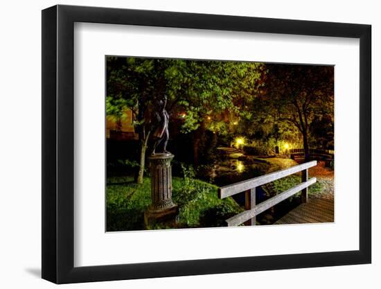 The Scamp, Bronze Monument, Park, Blue Hour, Wangen, Allgaeu, Baden-Wurttemberg, Germany-Klaus Neuner-Framed Photographic Print