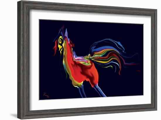 The Scared Rooster-Rabi Khan-Framed Art Print