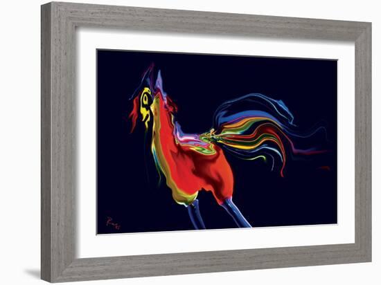 The Scared Rooster-Rabi Khan-Framed Art Print