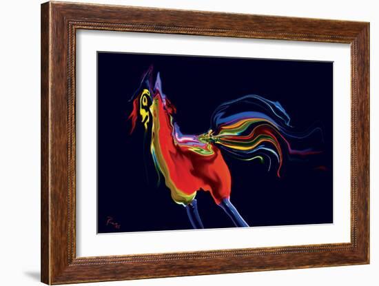 The Scared Rooster-Rabi Khan-Framed Art Print