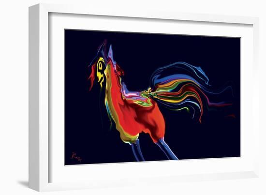 The Scared Rooster-Rabi Khan-Framed Art Print
